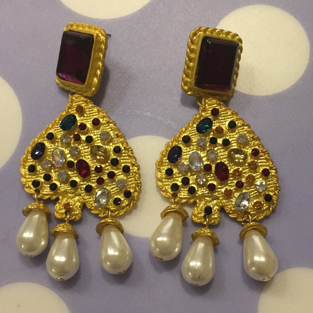 Crystal Gold-plated Earrings